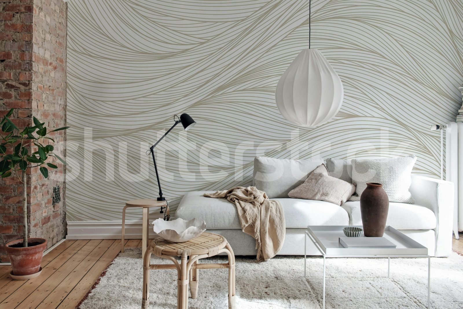 Flow Lines, Beige, Rebel Walls 2