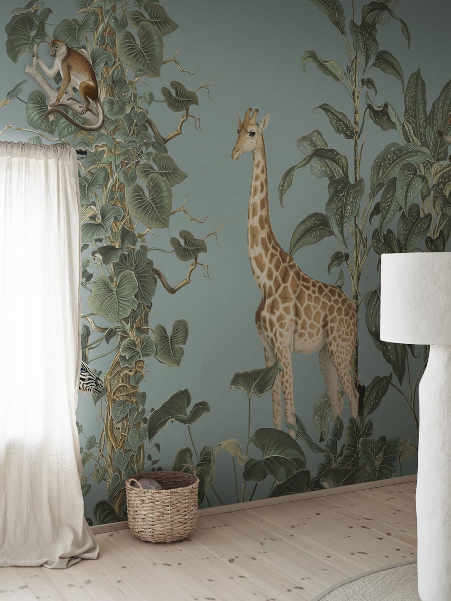 Wildlife Stroll, Blue, Rebel Walls 3