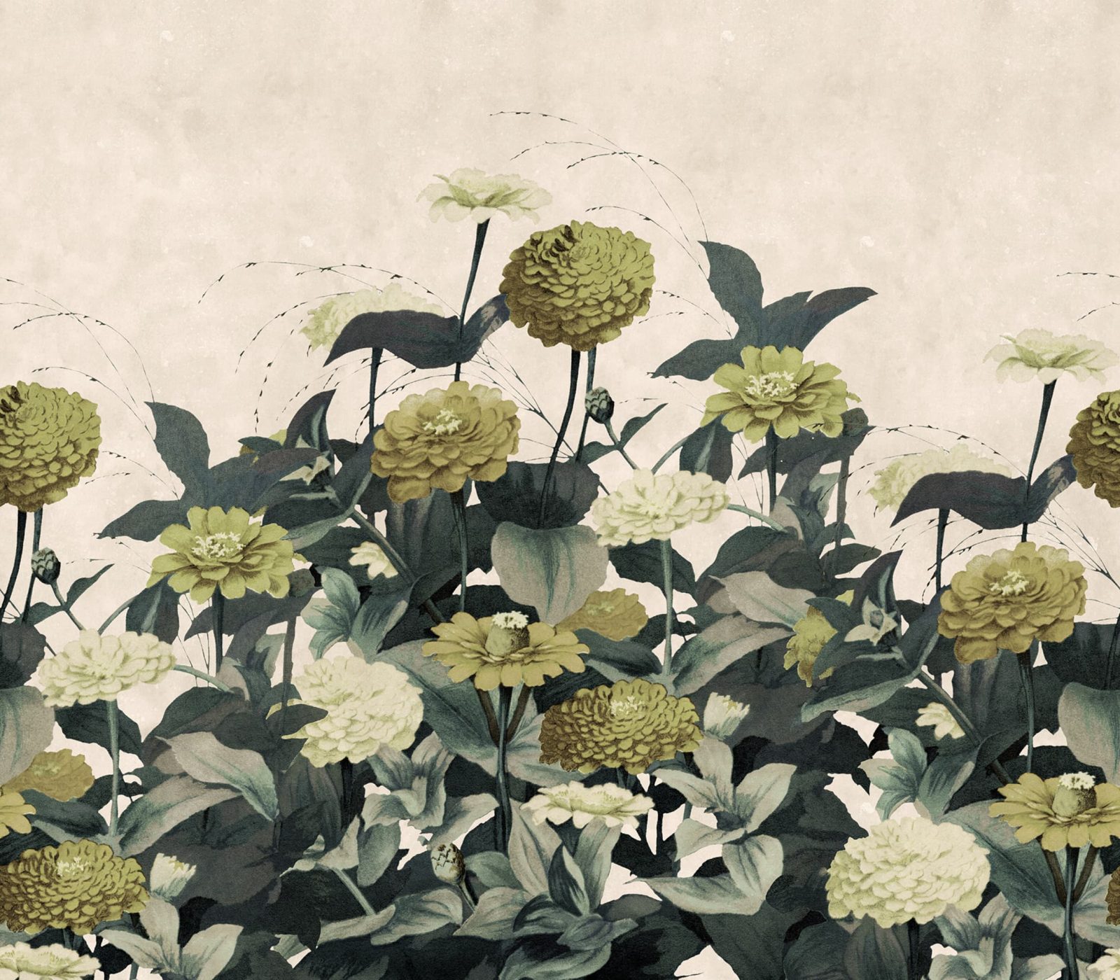 Vintage Meadow, Yellow, Rebel Walls