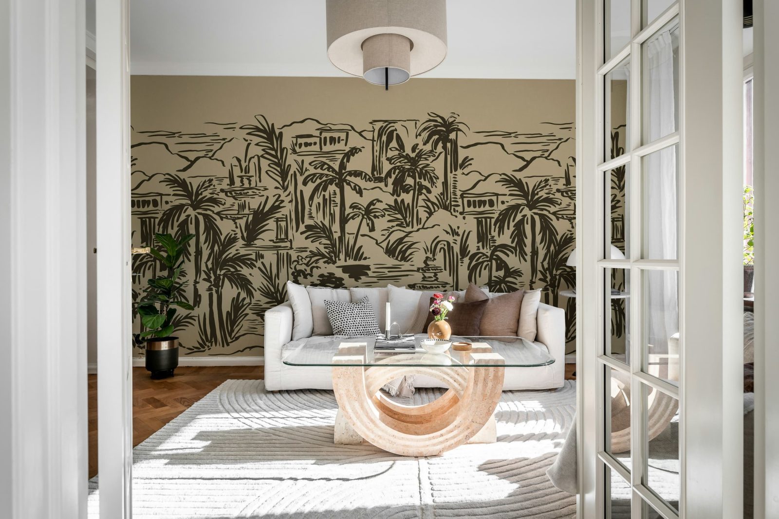 Palm Oasis, Black, Rebel Walls 2
