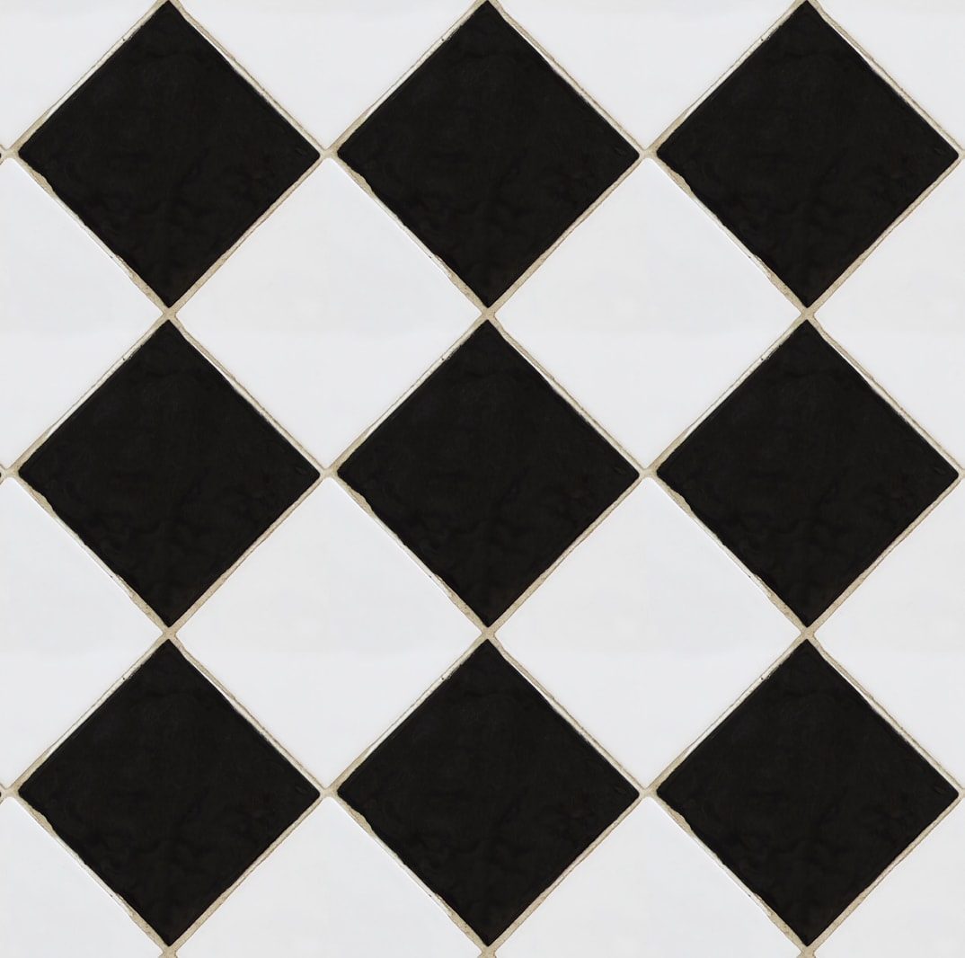 Checkered Tiles, Black & White, Rebel Walls, 5 mp / rola