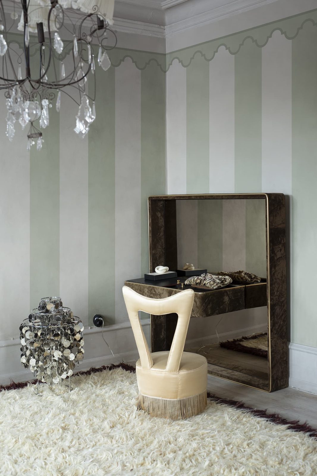 Stripe Chateau, Green, Rebel Walls 2