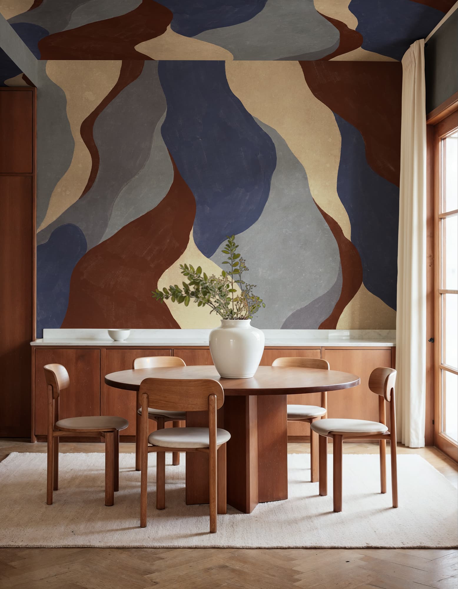 Flowing Forms, Dark Blue, Rebel Walls 2