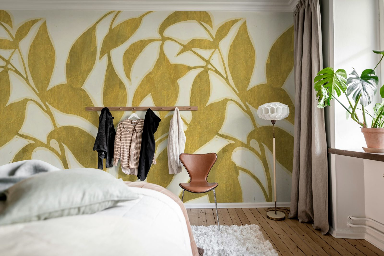 Leaf Silhouette, Yellow, Rebel Walls 2