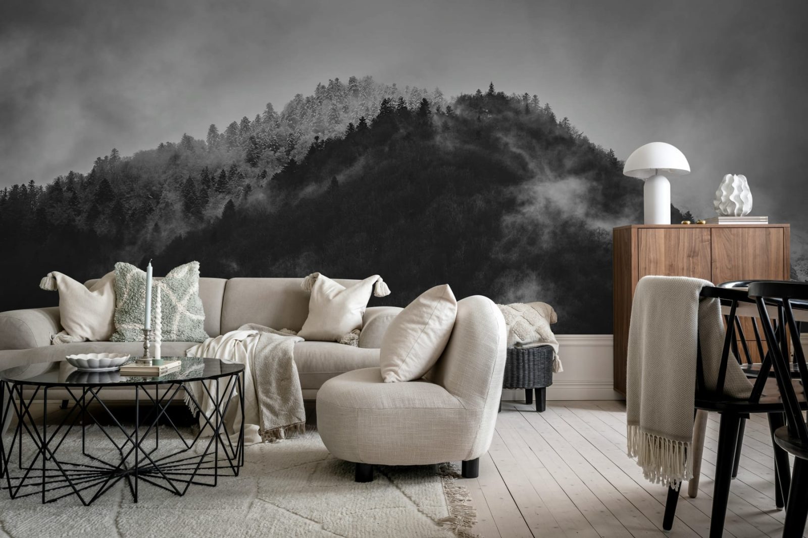 Foggy Mountain, Black & White, Rebel Walls 2