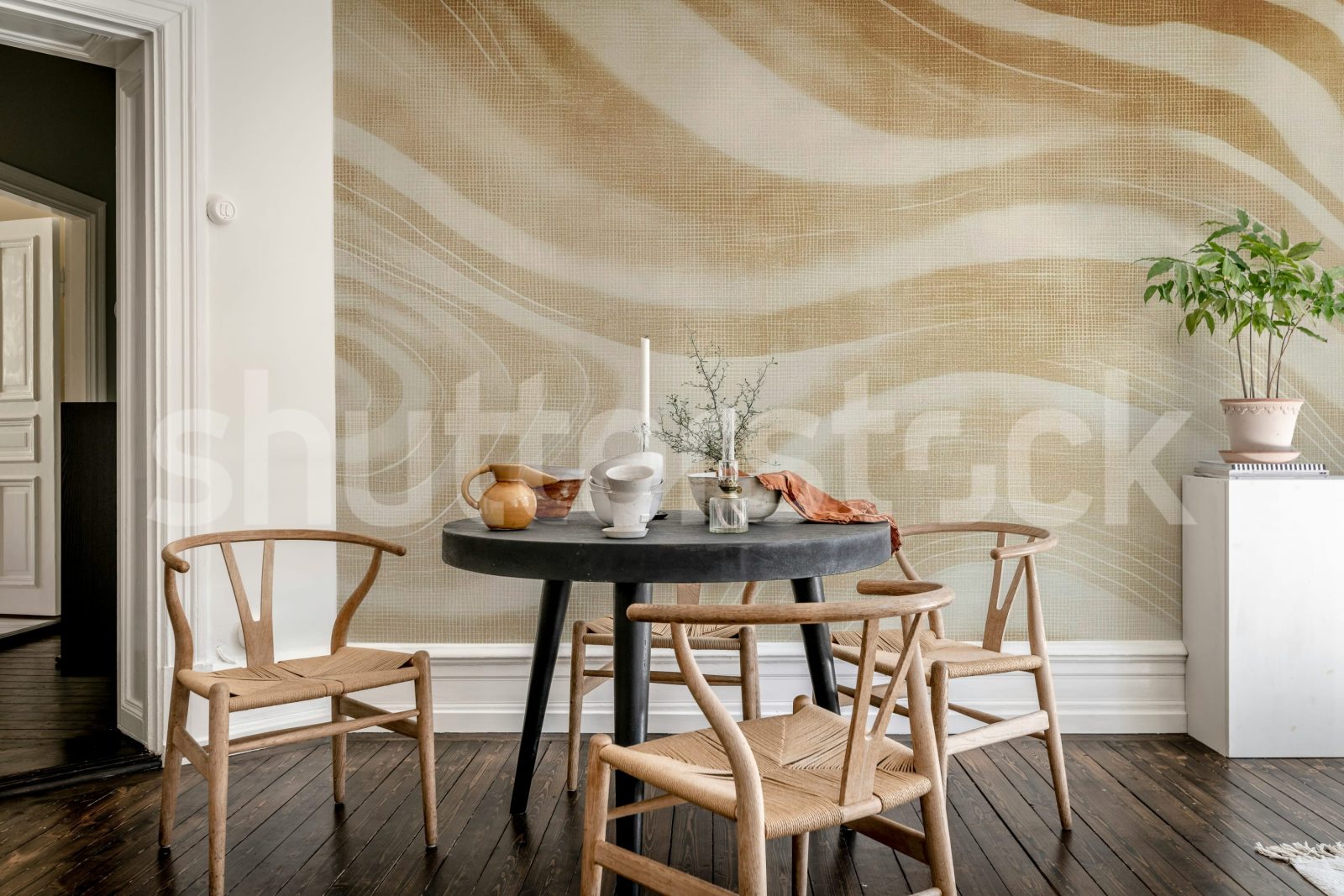 Ocean Lines, Beige, Rebel Walls 3