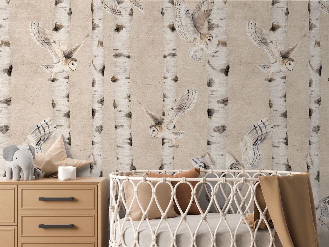 Birch and Owls - Beige, Kikki Belle 2