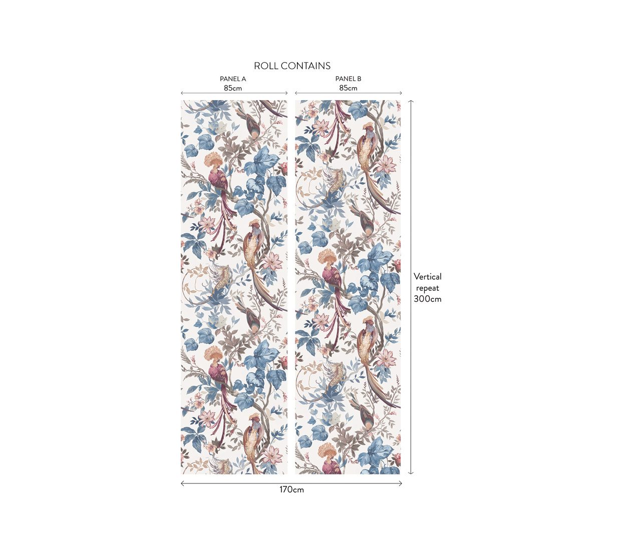 Bird Sonnet, Chambray Blue Luxury Paperweave, (fibre naturale), 1838 Wallcoverings, 5.1mp / rola 4