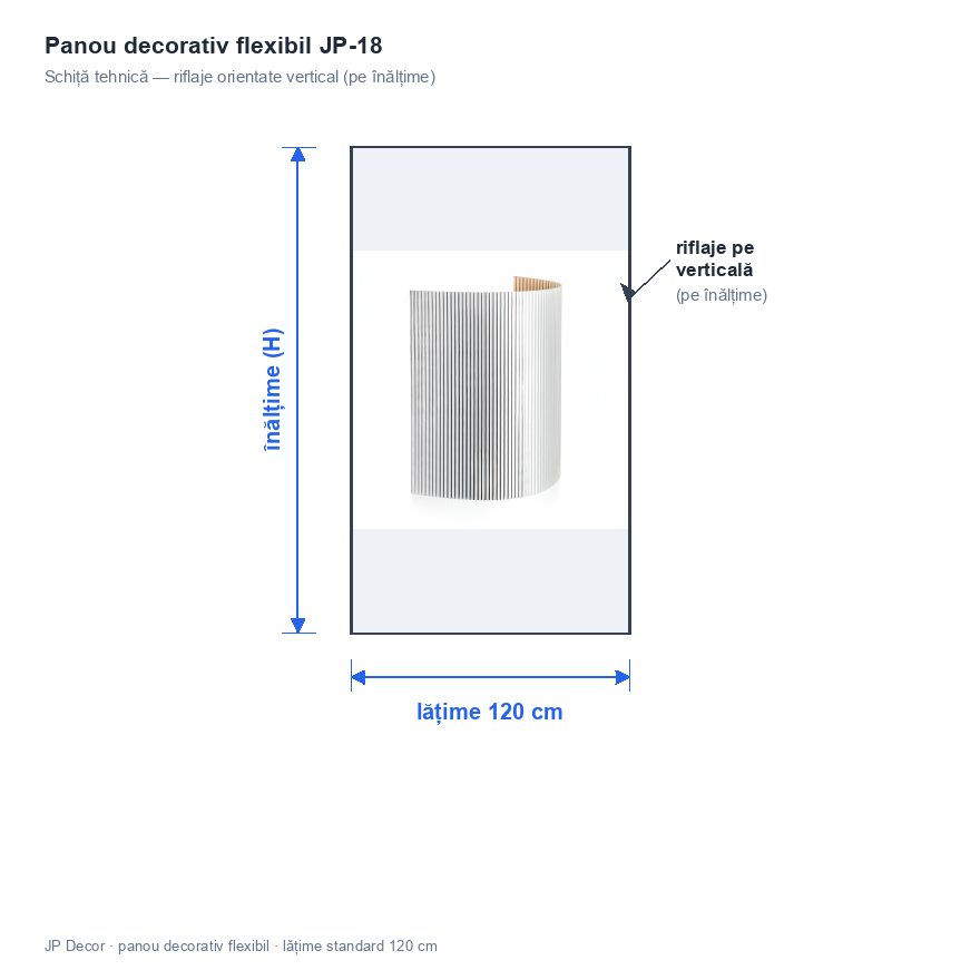 Panou decorativ flexibil metalizat JP-18, Mirrored Silver, 280 x 120 x 0.9 cm, JP Decor 5