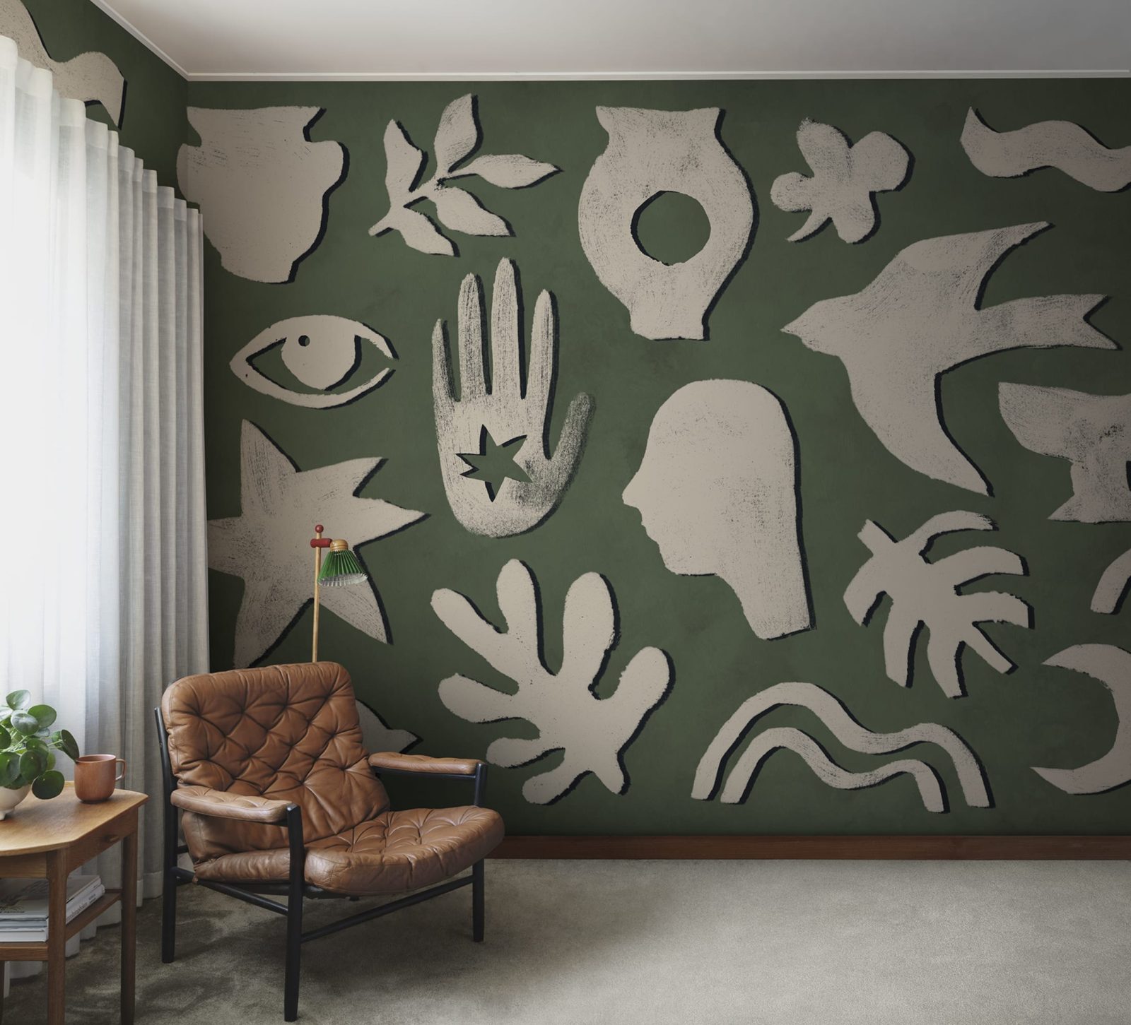 Symbolic, Green & Beige, Rebel Walls 3