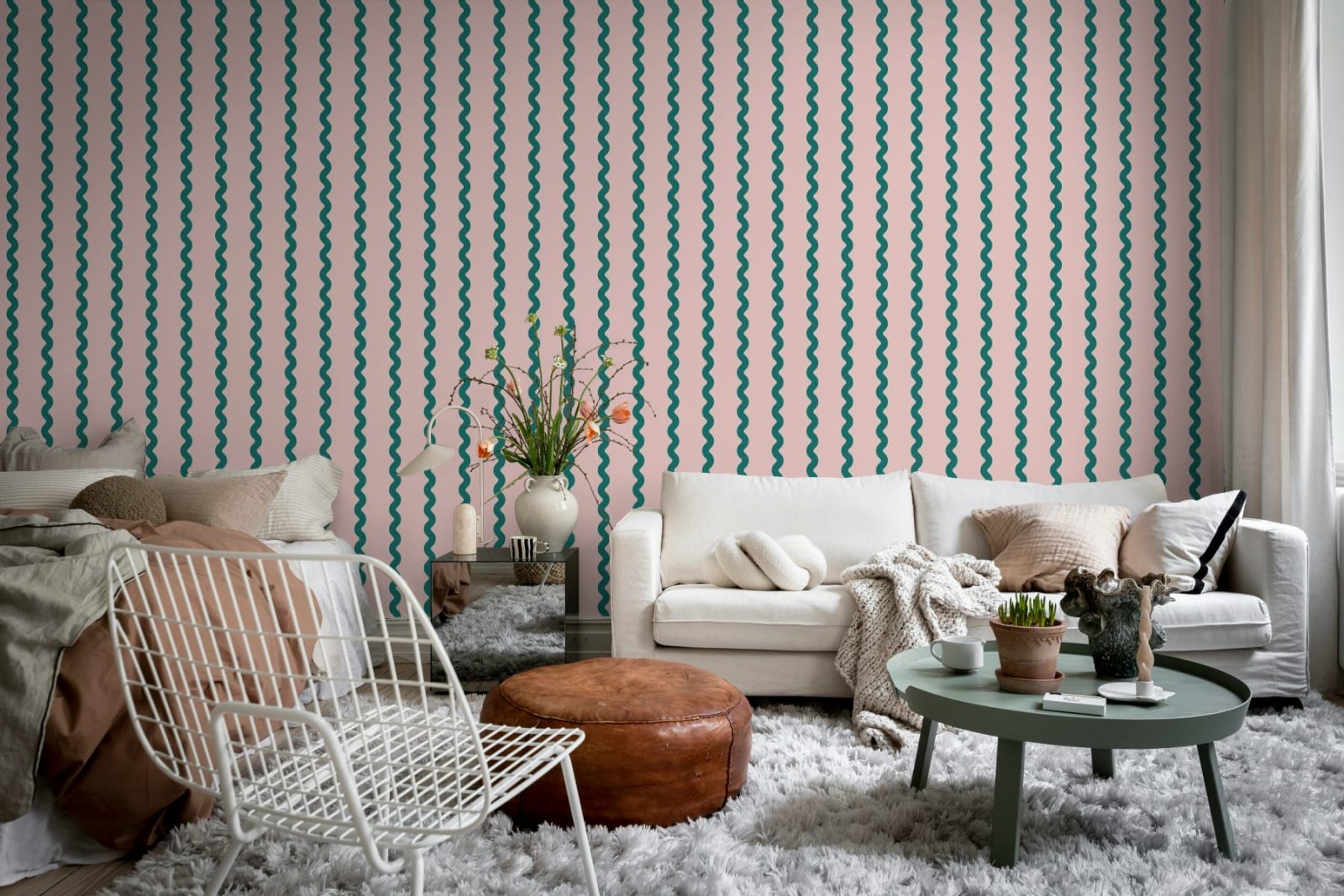 Wobbly Stripe, Pink, Rebel Walls 2