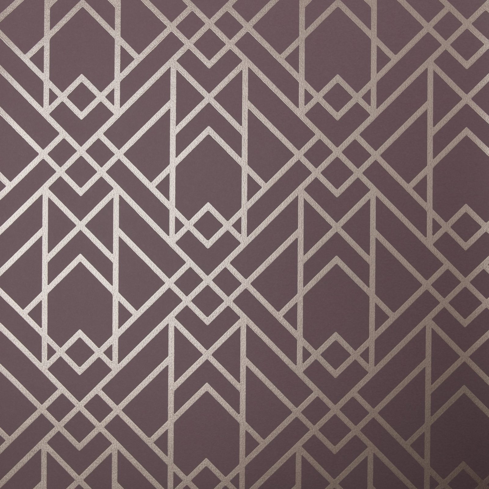 Metro, Cassis Purple Luxury Geometric, 1838 Wallcoverings, 5.3mp / rola