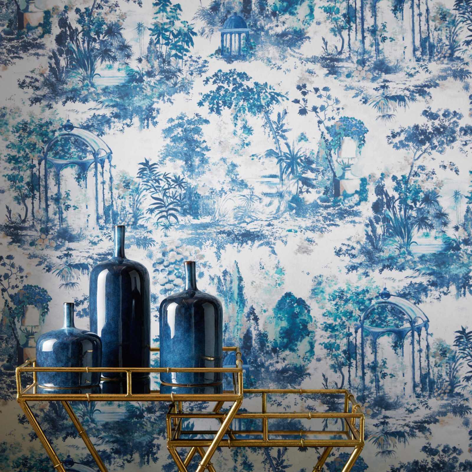 Pavilion, Lupin Blue Luxury Toile, 1838 Wallcoverings, 7mp / rola 2