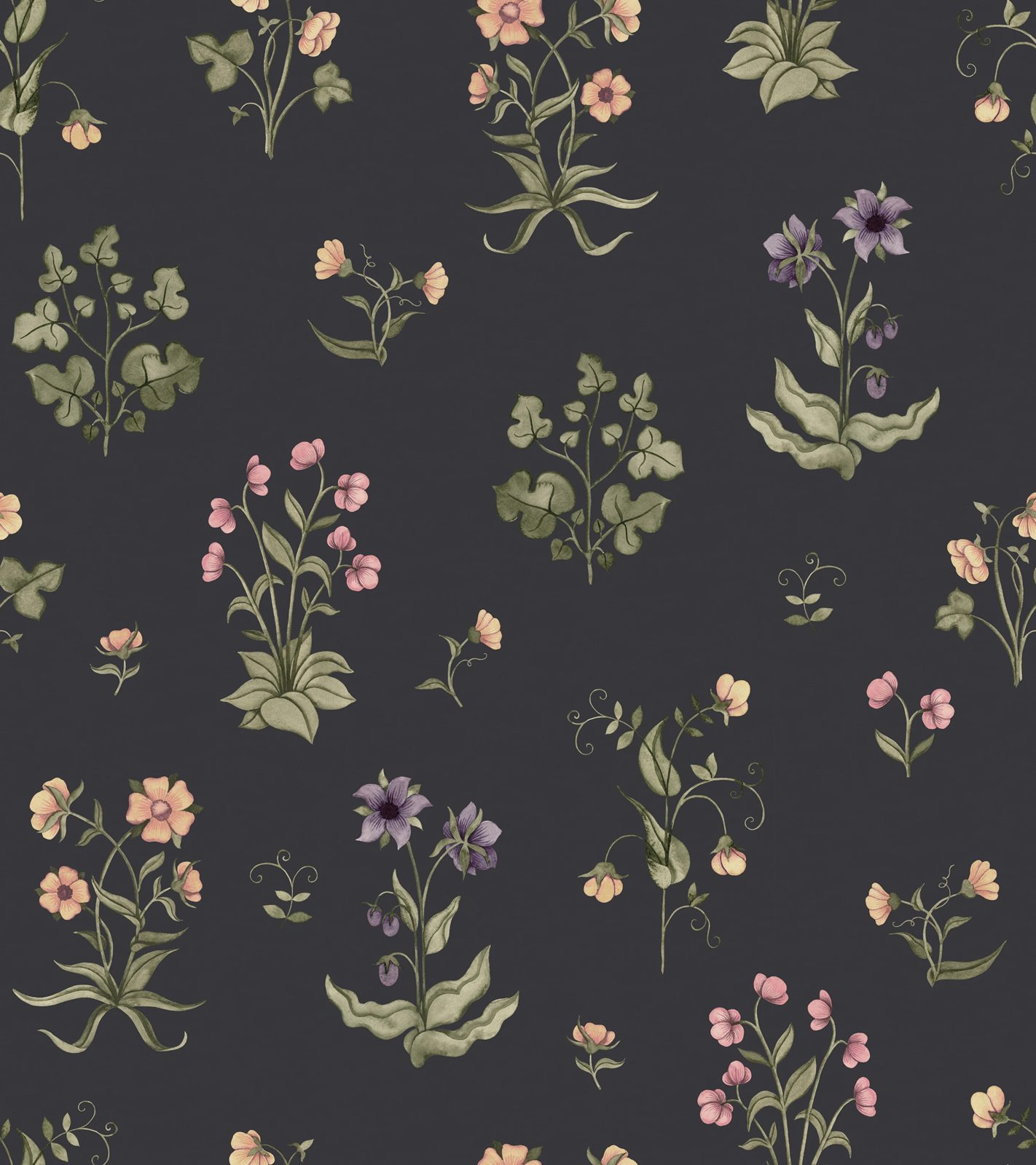 Timeless Flora, Dark Blue, Rebel Walls