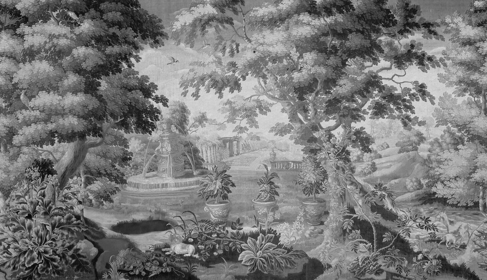 Antique Tapestry, Black & White, Rebel Walls