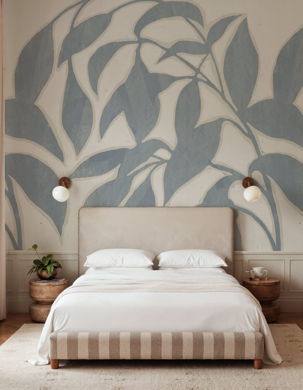 Leaf Silhouette, Blue, Rebel Walls 3
