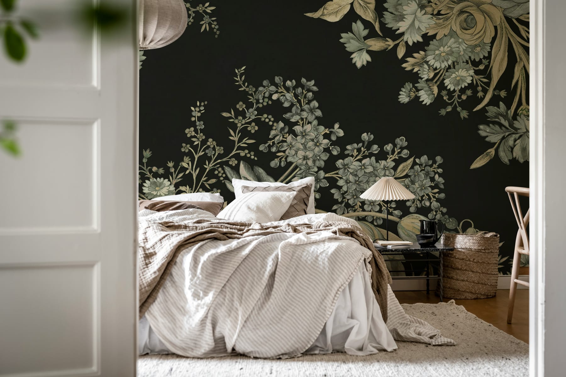 Bold Floral, Black, Rebel Walls 3