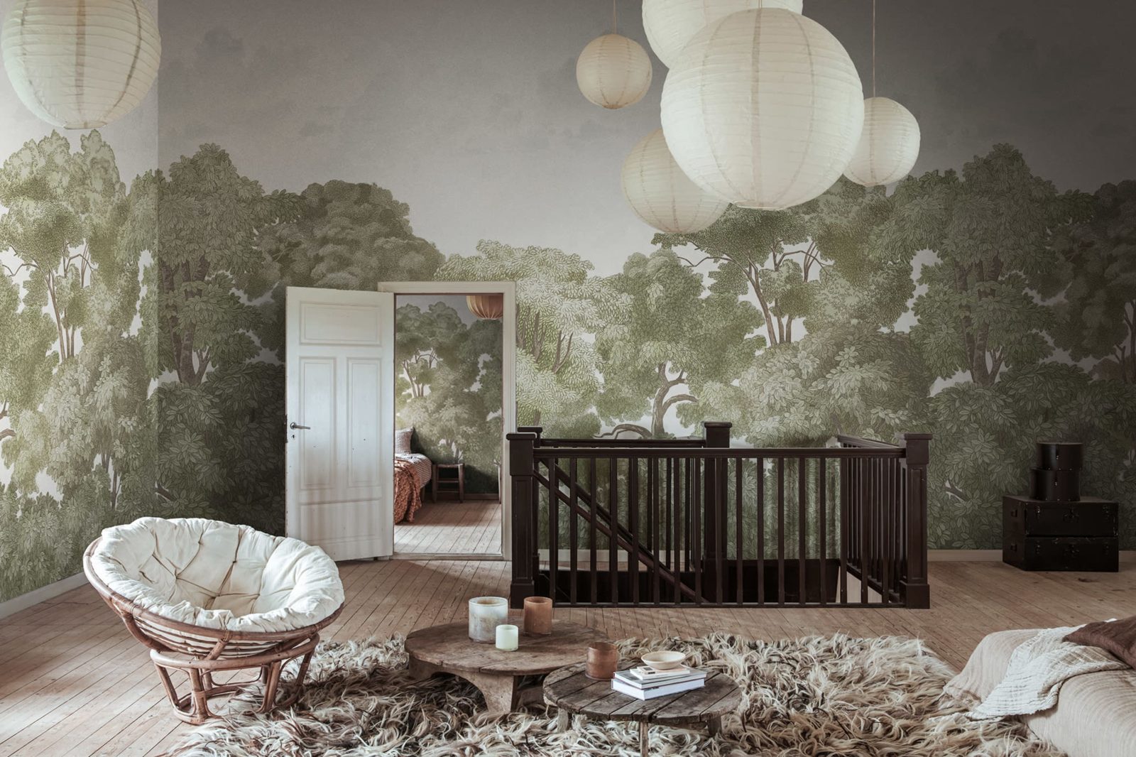 Bellewood Clouds, Green Vintage, Rebel Walls 3