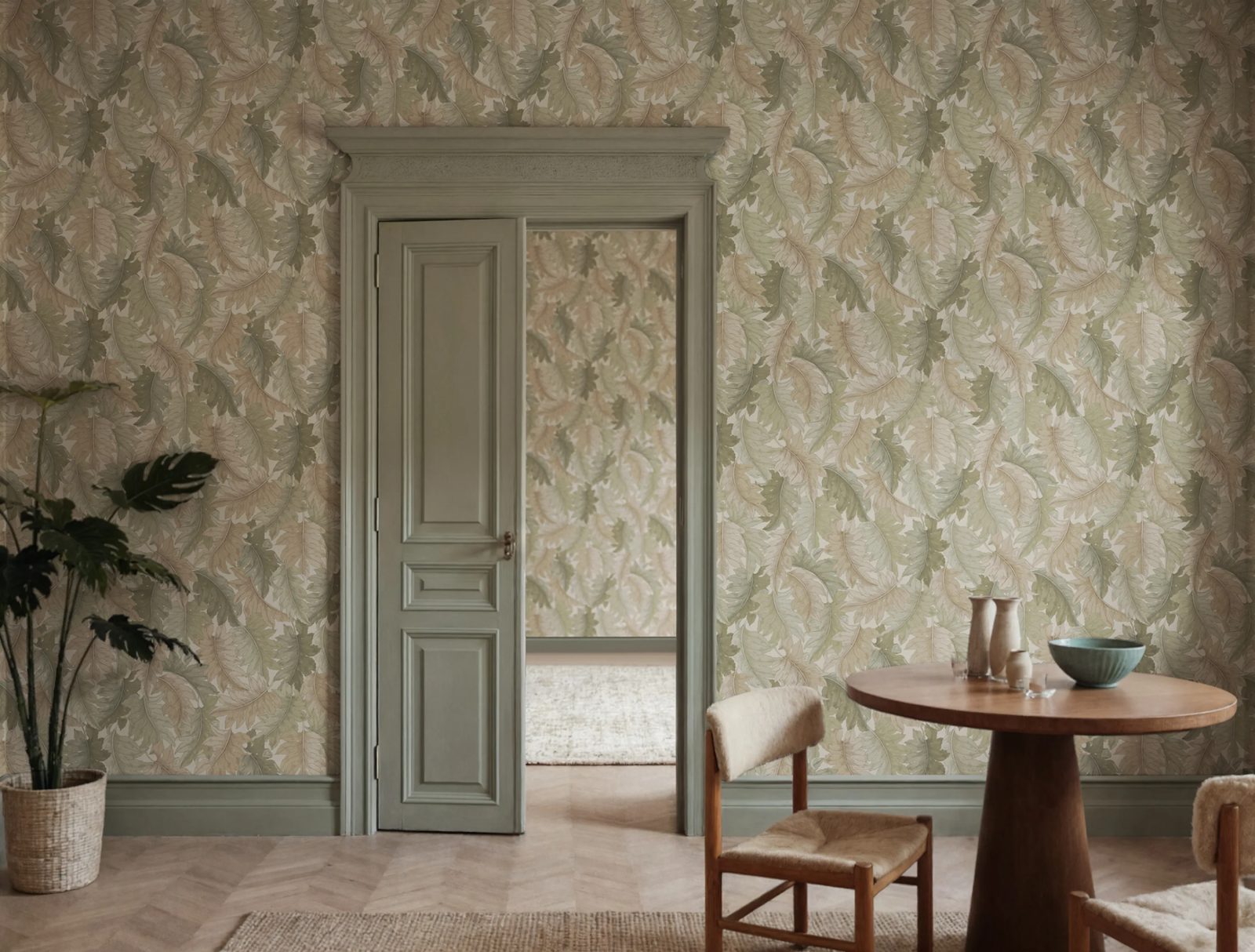 Swirling Fern, Light Green, Rebel Walls 2