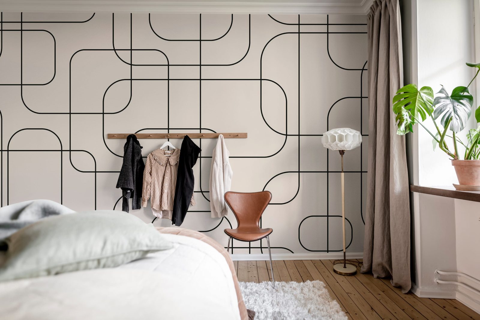 Graphic Lines, Beige, Rebel Walls 3