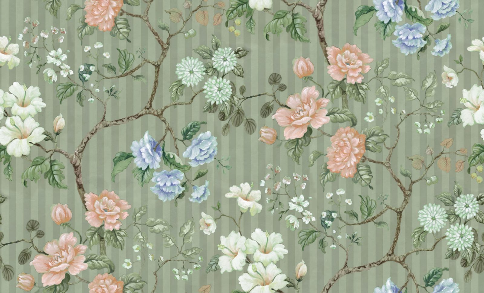 Rose Stripe, Green, Rebel Walls