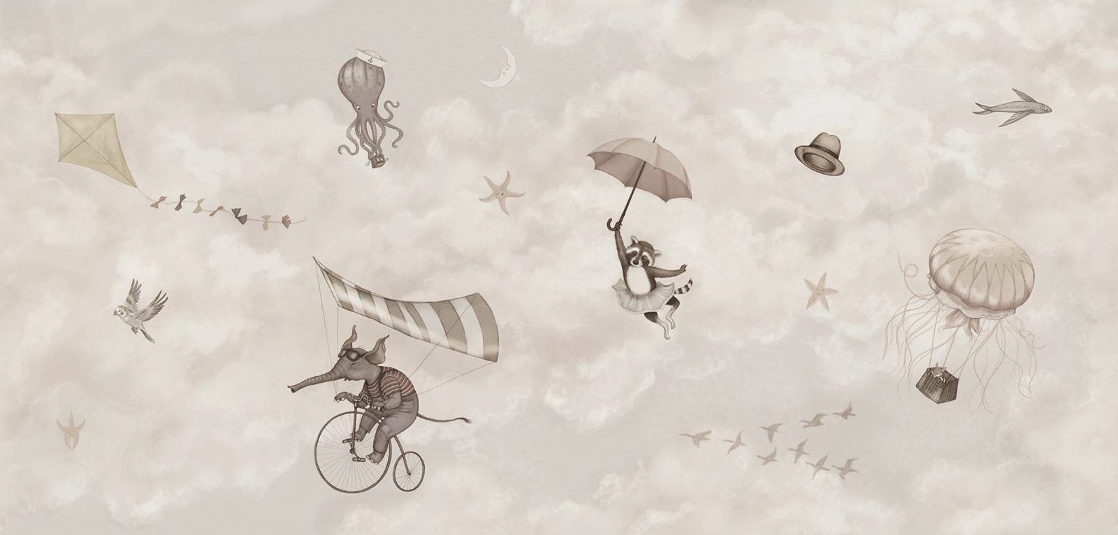 In the Clouds, Beige, Rebel Walls
