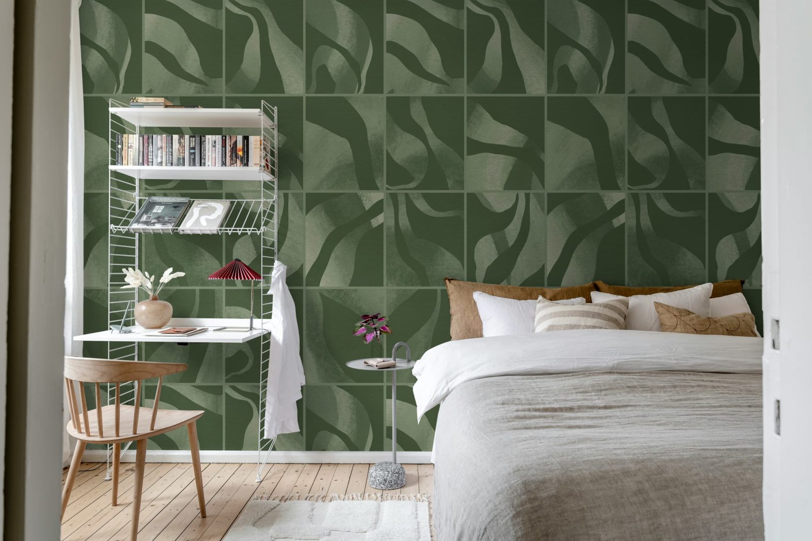 Floating Tiles, Dark Green, Rebel Walls 2