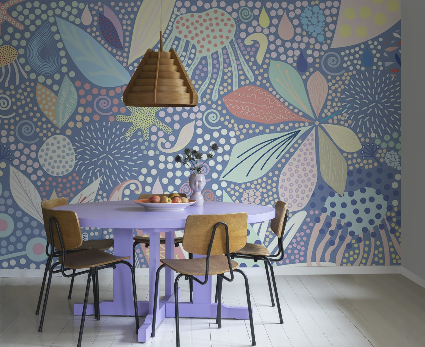 Flower Art, Blue, Rebel Walls 2