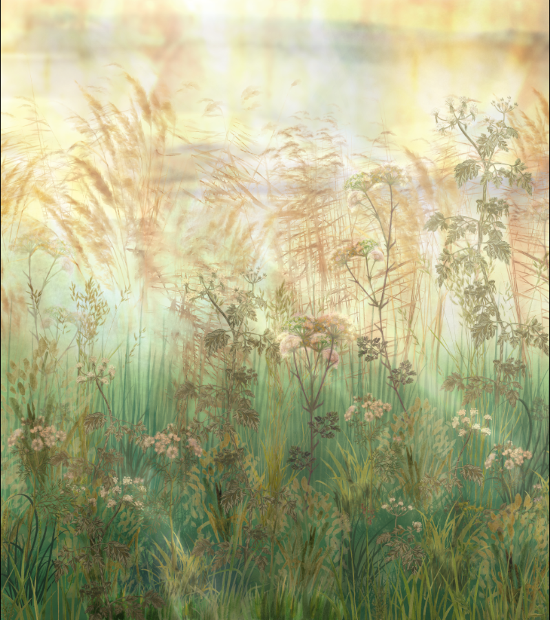 Bright Greenery Sunset, 225x255H, VLAdiLA