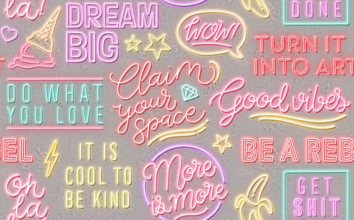 Neon Vibes, Concrete, Rebel Walls