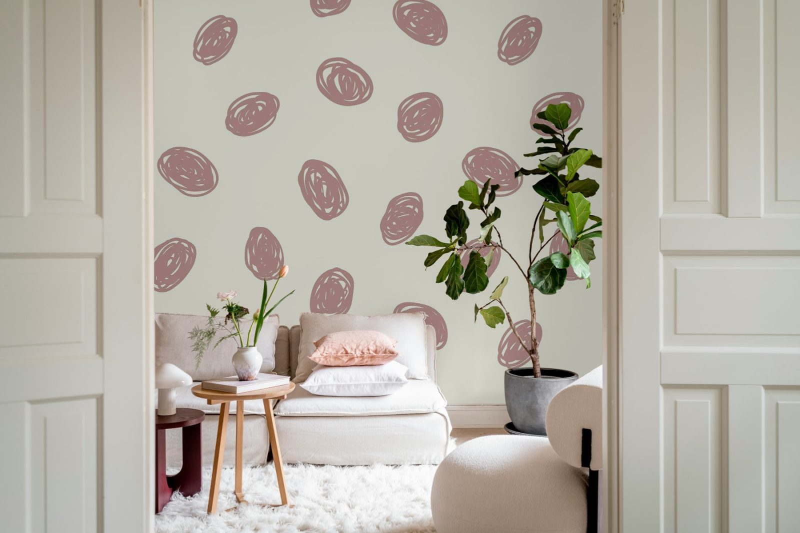 Doodle Dots, Pink, Rebel Walls 2
