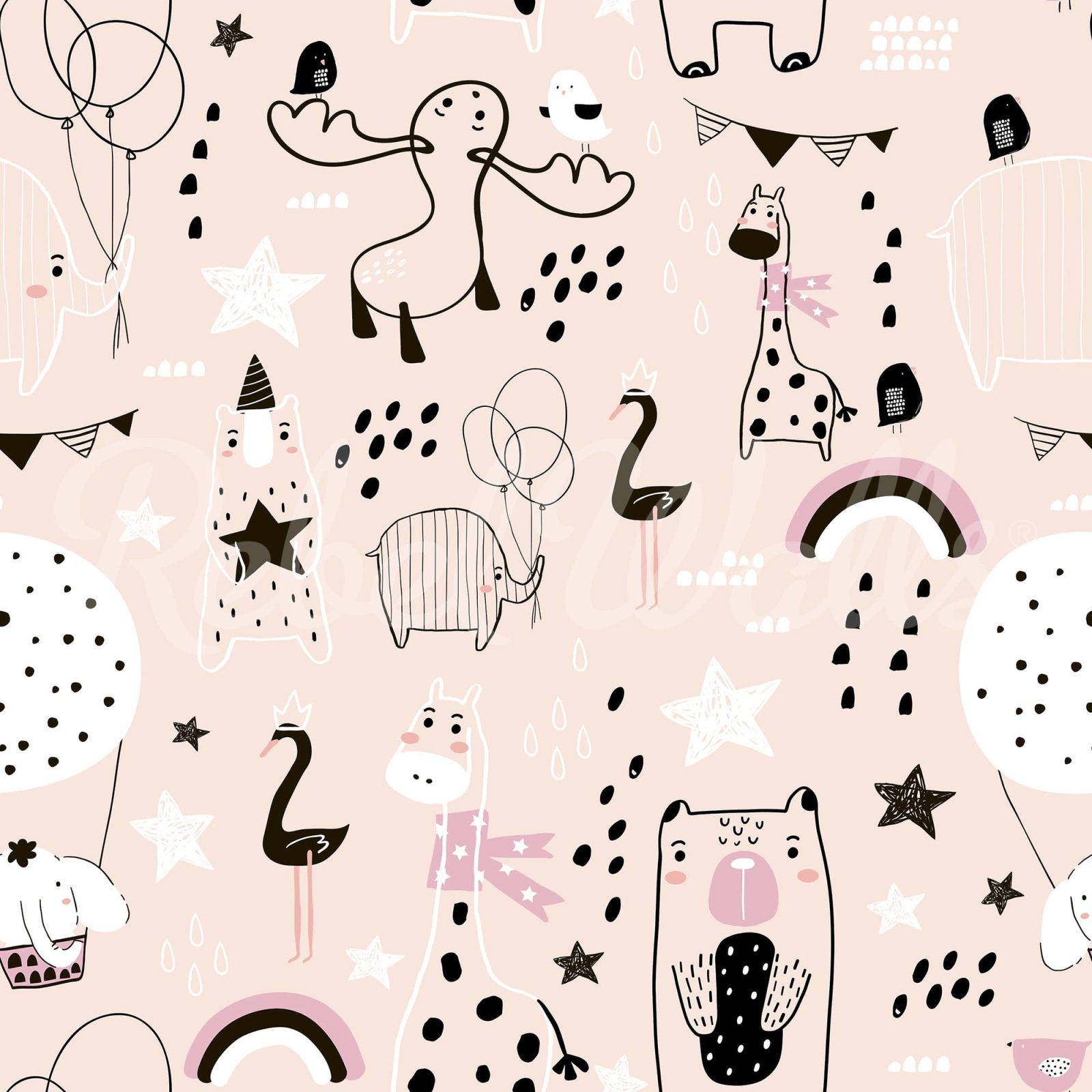 Happy Animals, Pink, Rebel Walls