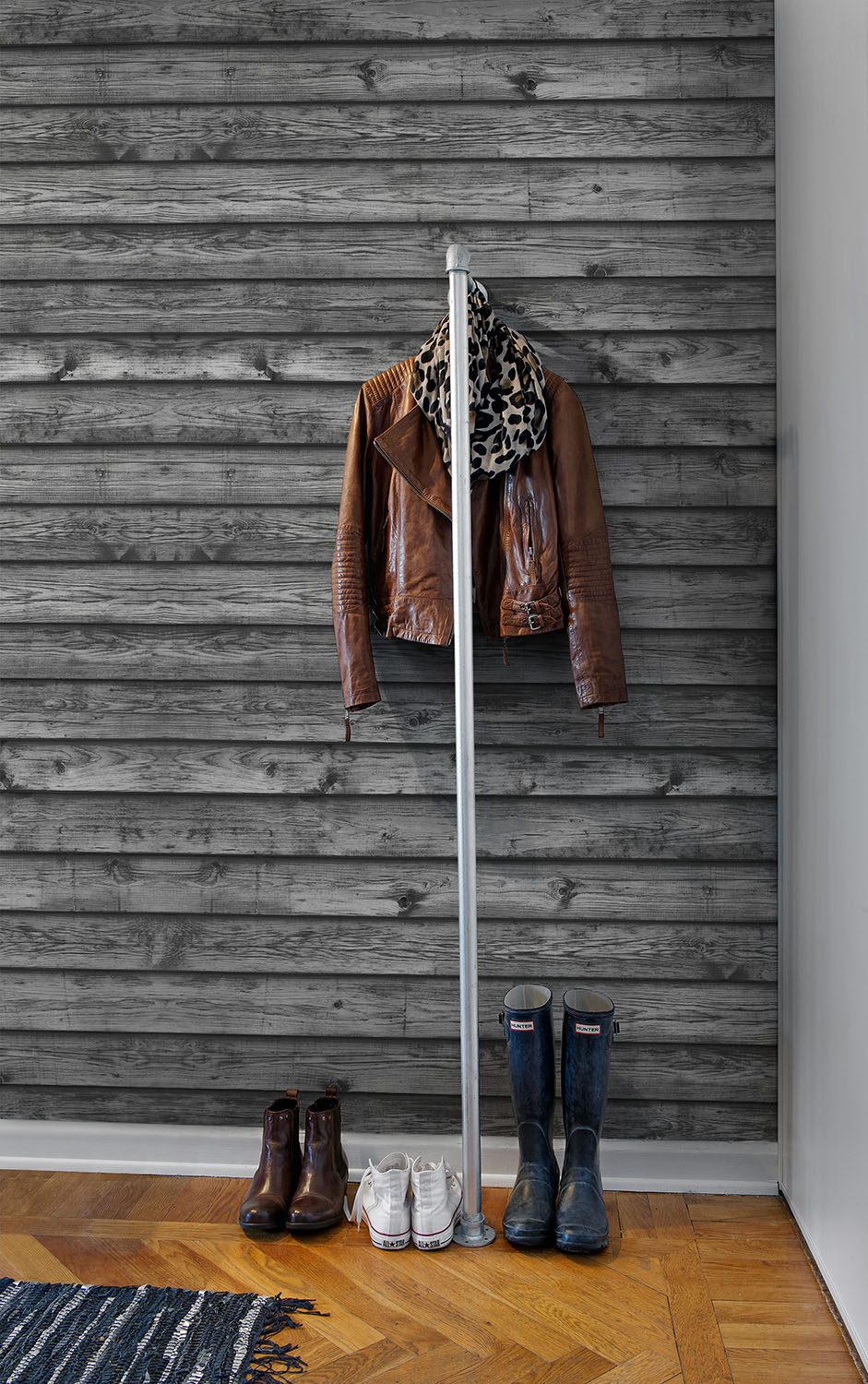 Horizontal Boards, Black, Rebel Walls 3