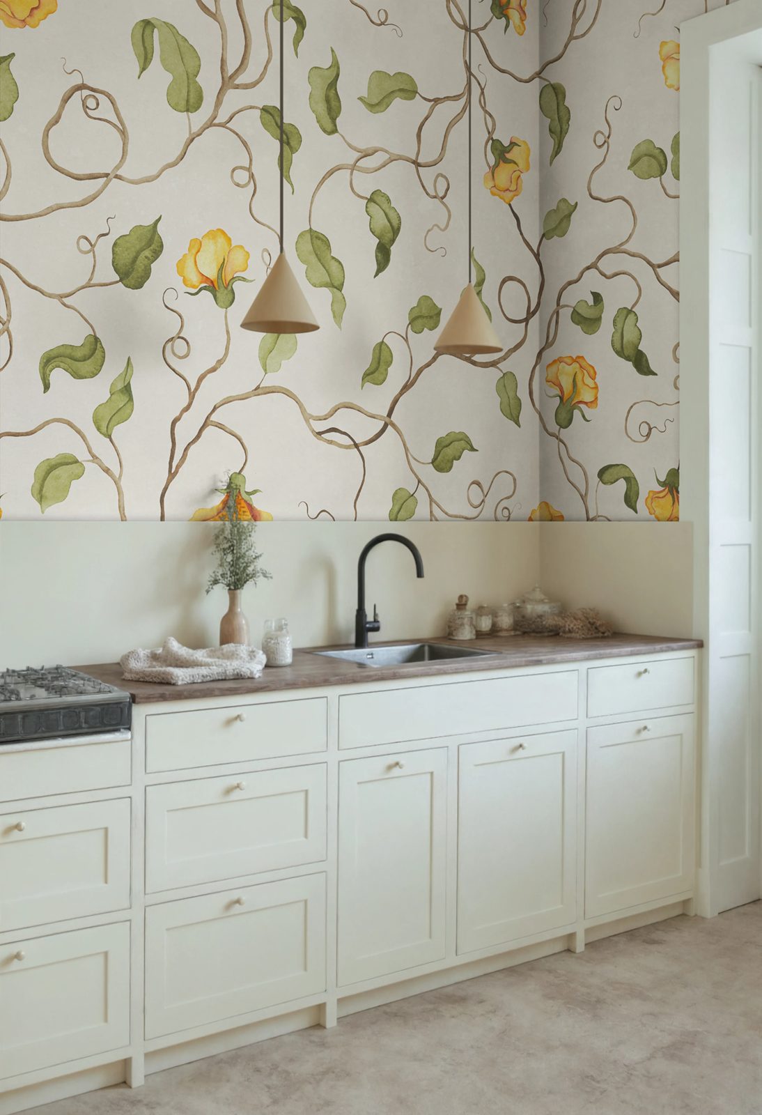 Soft Vines, Yellow, Rebel Walls 2