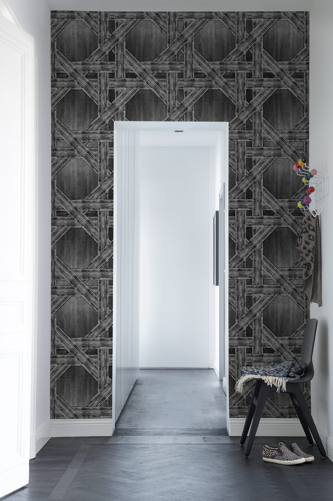 Denim Trellis, Black, Rebel Walls 2