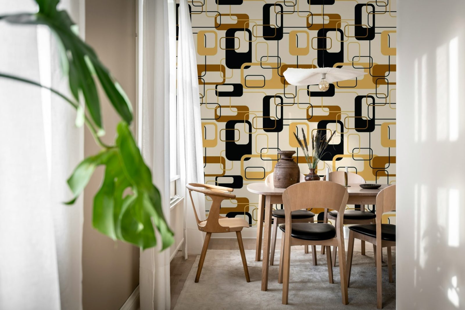 Retro Squares, Brown, Rebel Walls 3