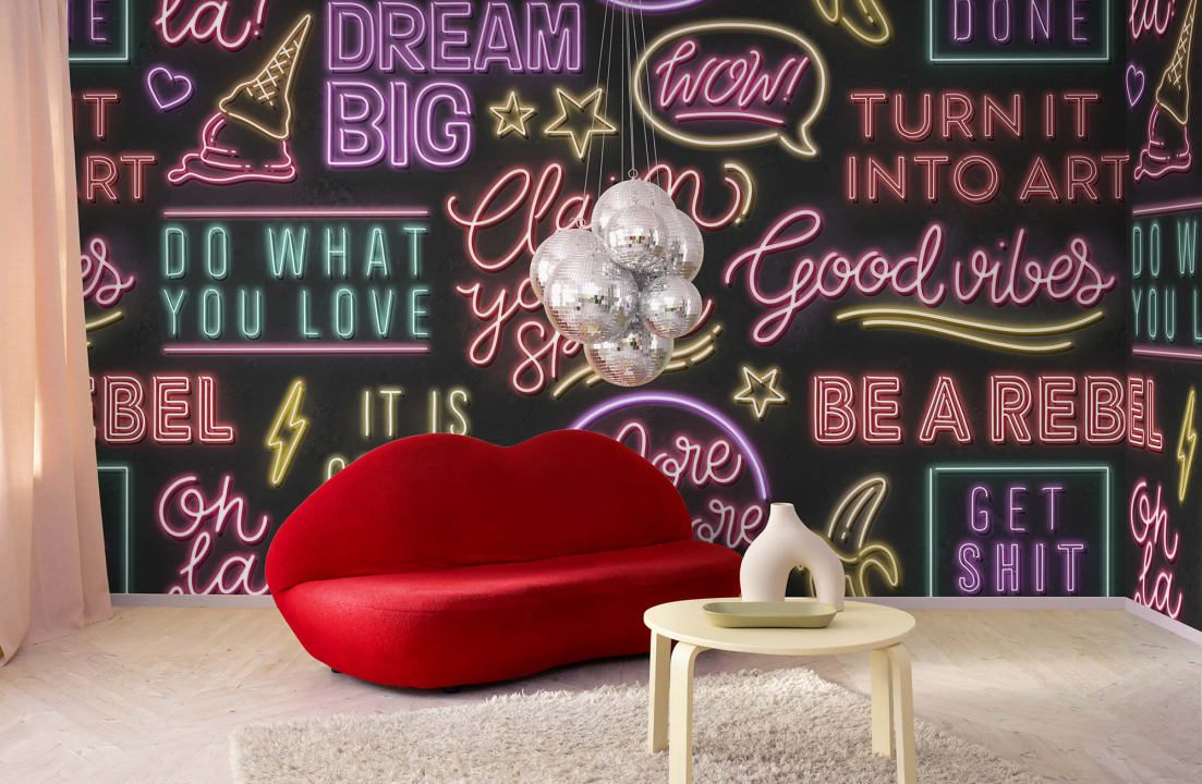 Neon Vibes, Black, Rebel Walls 2