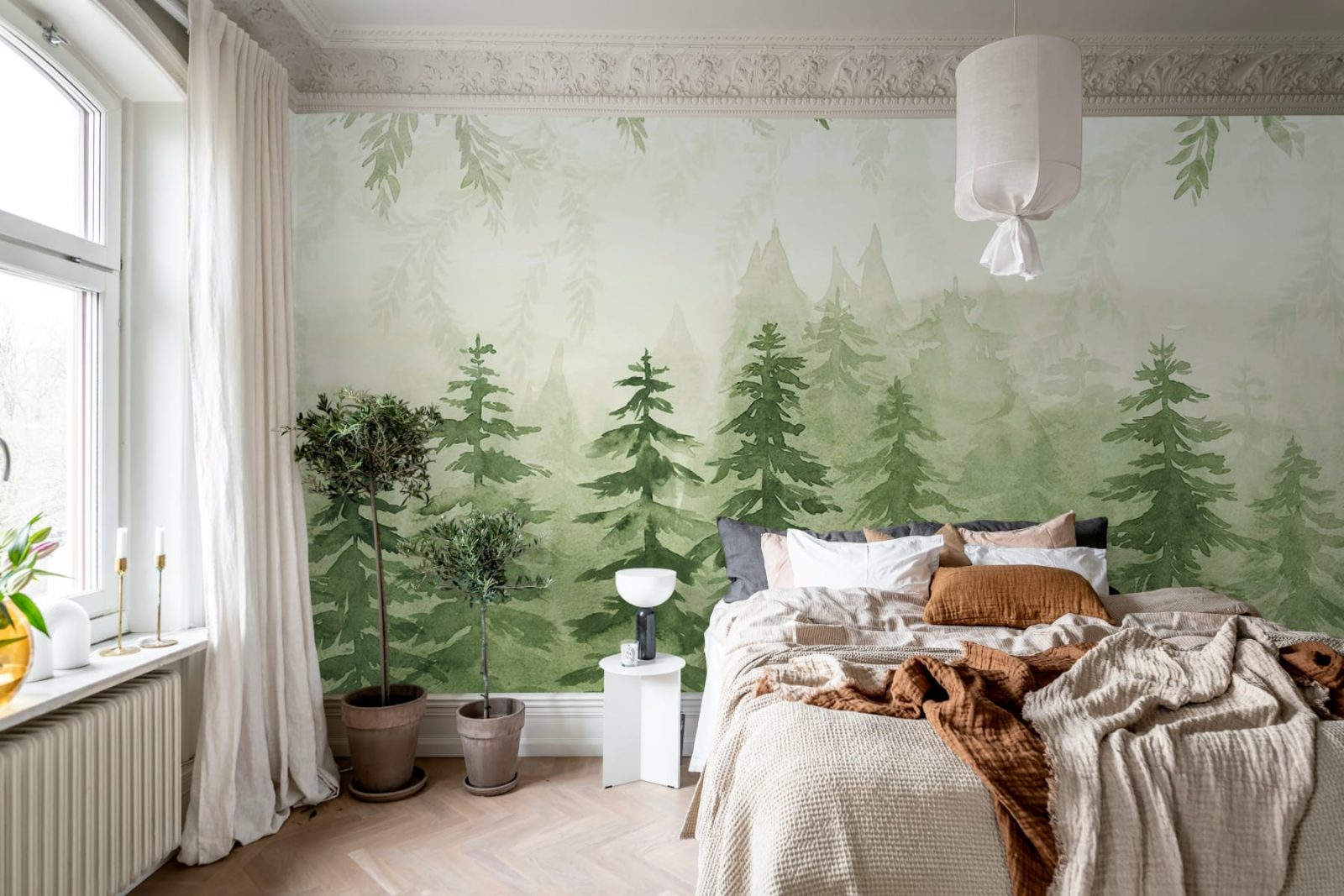 Watercolor Forest, Green, Rebel Walls 3