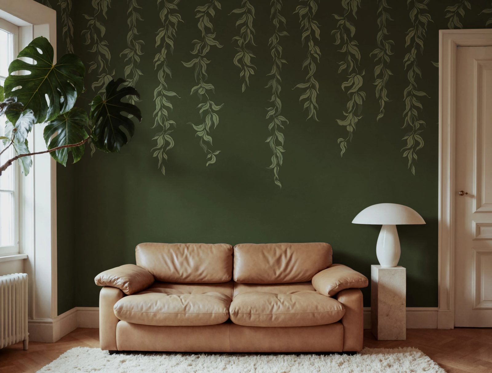 Hanging Leaves, Dark Green, Rebel Walls 2