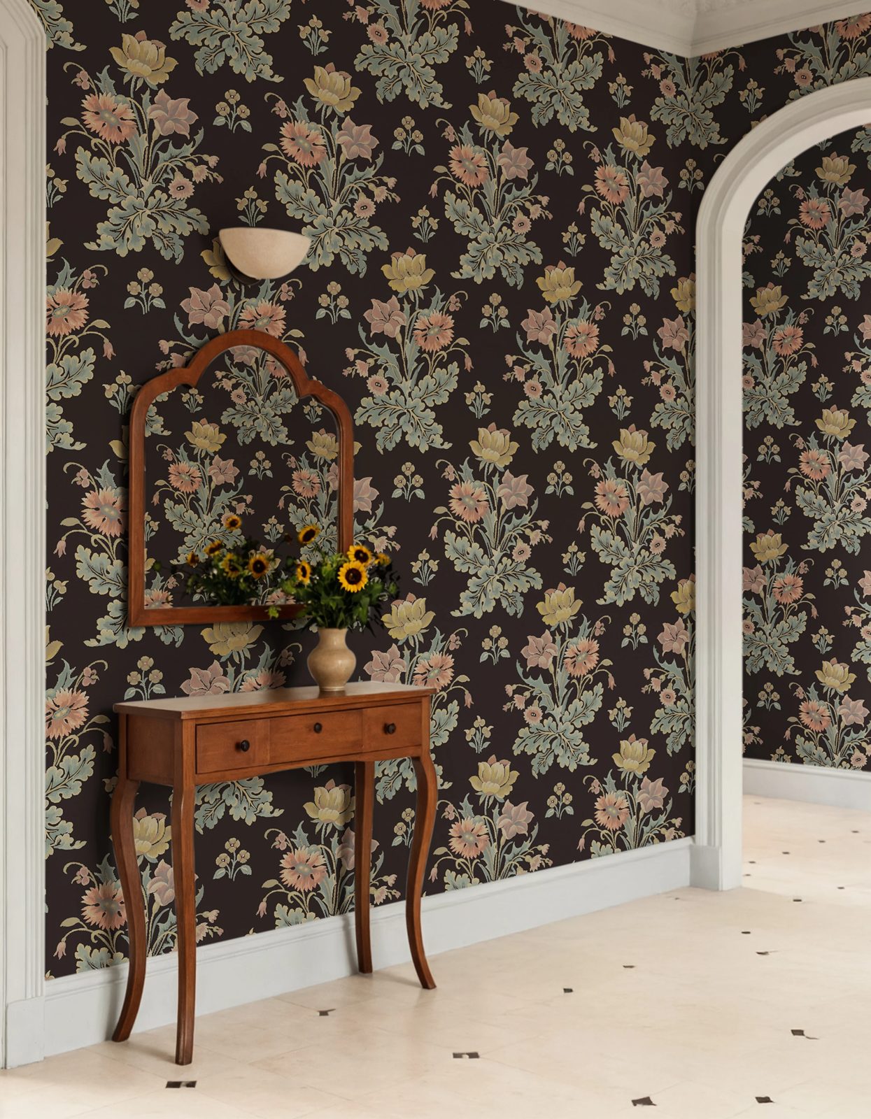 Meadow Bouquet, Black, Rebel Walls 2