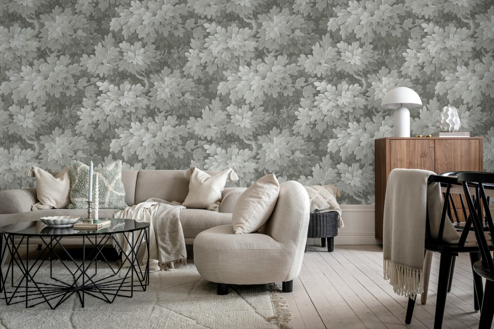 Vintage Foliage, Gray, Rebel Walls 2