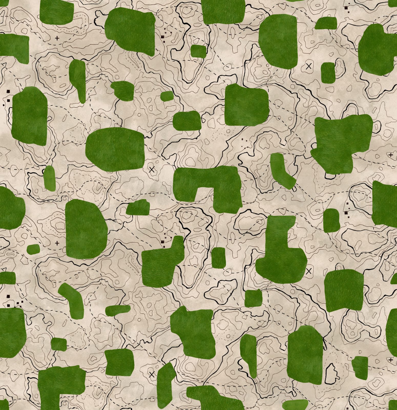 Map Xylography, Green, TresTintas 5mp / rola