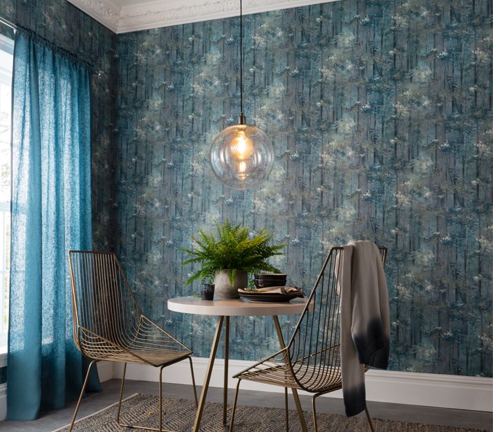 Glade, Lagoon Blue Luxury Tree, 1838 Wallcoverings, 5.3mp / rola 2