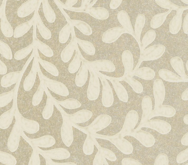 Audley, Taupe Metallic Luxury Leaf, 1838 Wallcoverings, 5.3mp / rola
