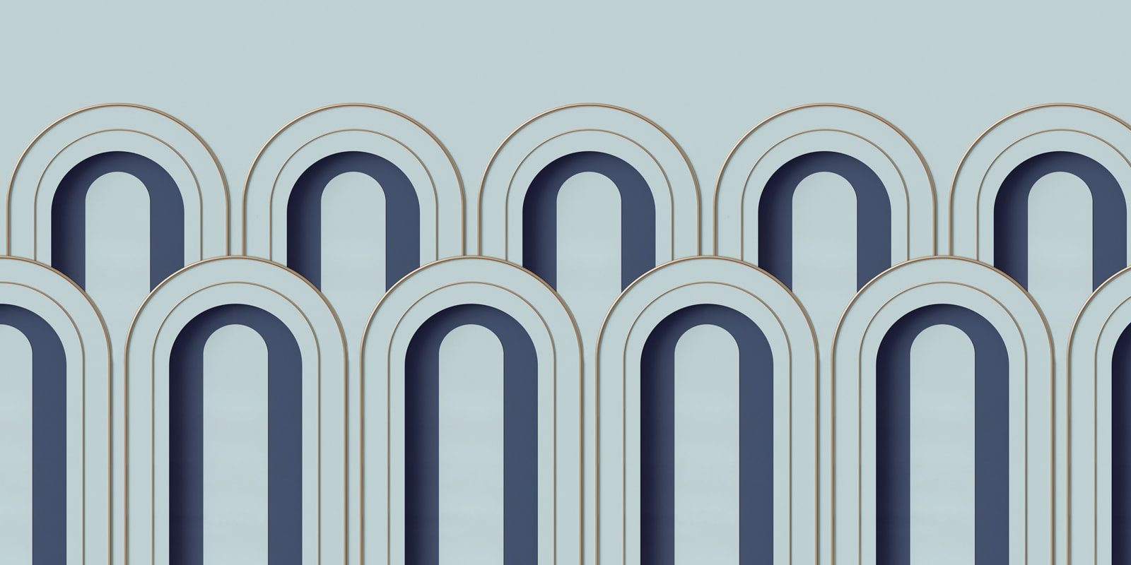 3D Arch Deco, Blue, Rebel Walls