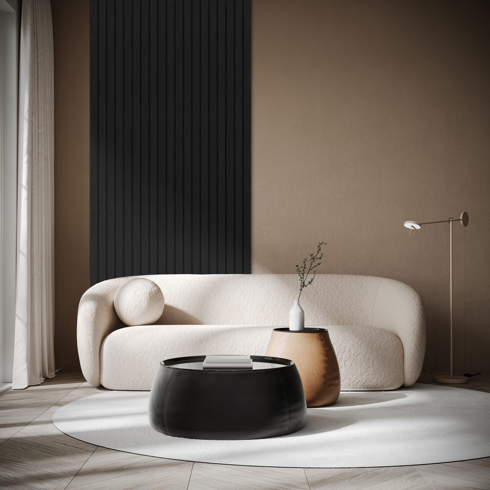 Riflaj decorativ Roca, Onyx Black, 270x25cm, Lamelio 5