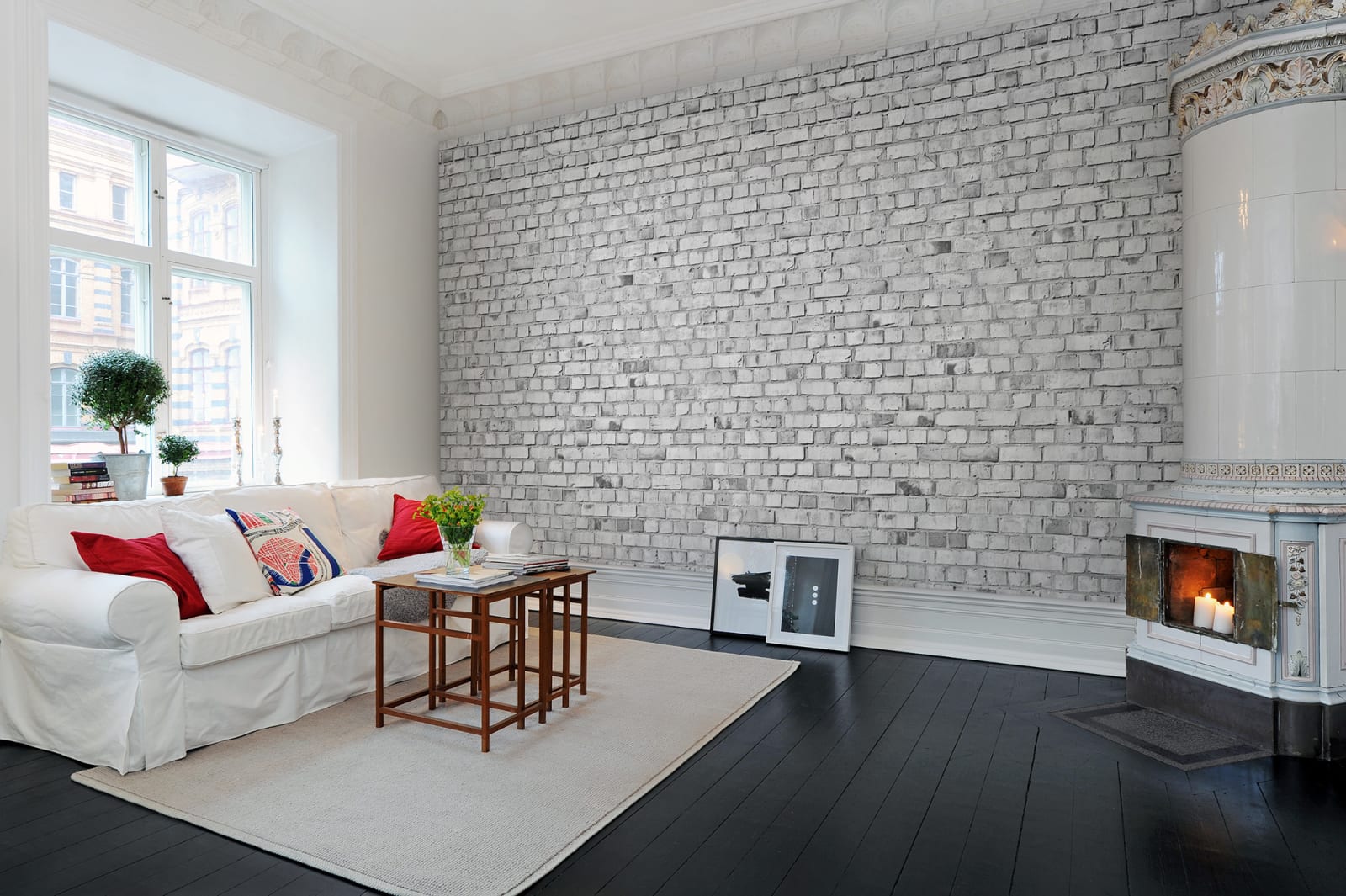 Brick Wall, White, Rebel Walls 2