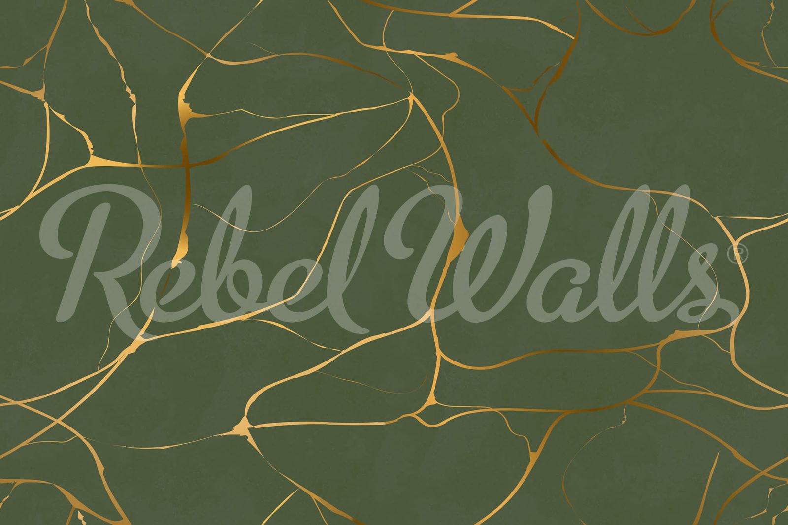 Gold Swirl, Dark Green, Rebel Walls