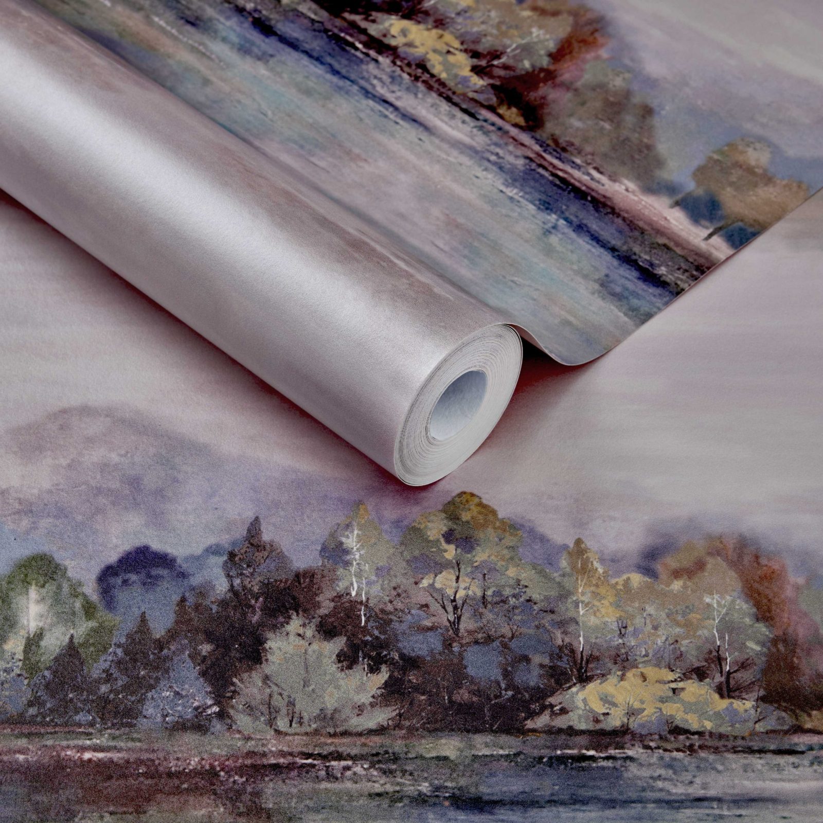 Lakeside, Sunset Pink Luxury Landscape, 1838 Wallcoverings, 5.3mp / rola 3