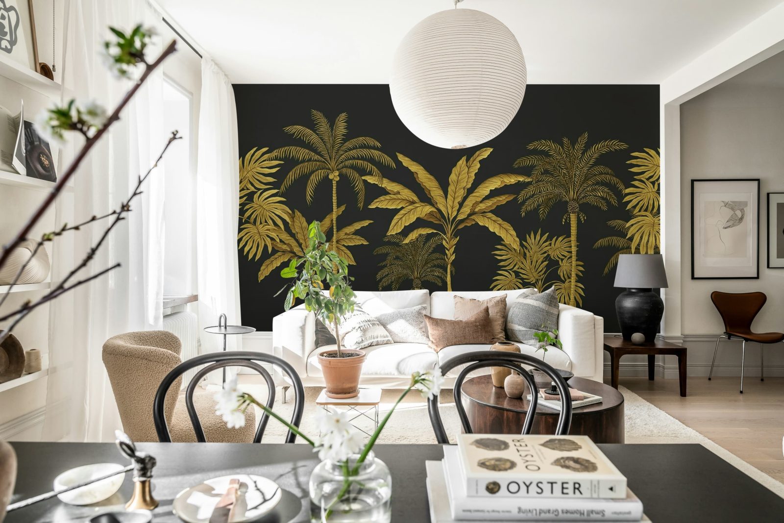 Golden Palms, Black, Rebel Walls 3